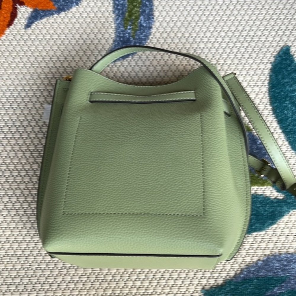 Michael Kors Emilia Small Bucket Bag Messenger Leather Light Sage - Picture 16 of 16